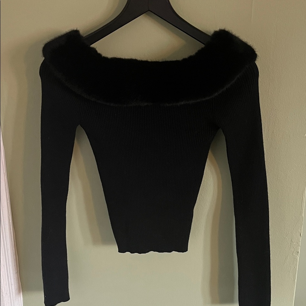 Zara Black Off-Shoulder Sweater